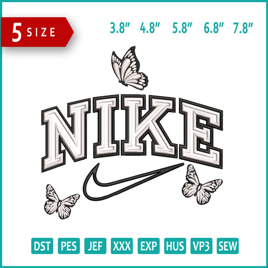 Nike Butterfly v3 Embroidery Design Files - 5 Size's