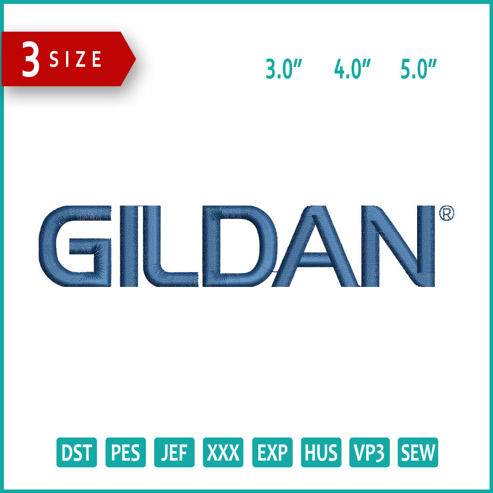 Gildan Logo Embroidery Design Files - 3 Size's