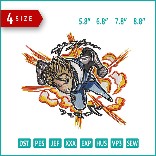 Genos One Punch Man Embroidery Design Files - 4 Size's