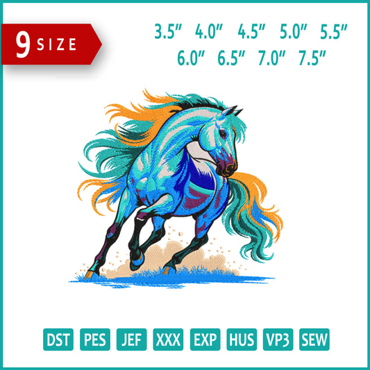 Majestic Fantasy Horse Embroidery Design Files - 9 Size's