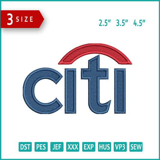 Citi Logo Embroidery Design Files - 3 Size's
