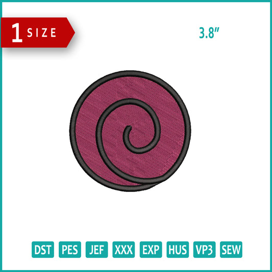 Uzumaki Logo Embroidery Design Files - 1 Size