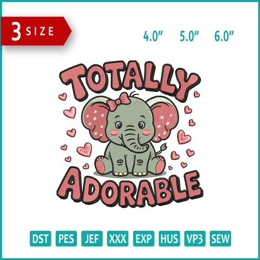Totally Adorable Logo Embroidery Design Files - 3 Size's