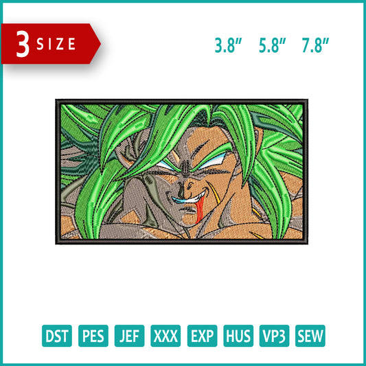 Broly Embroidery Design Files - 3 Size's