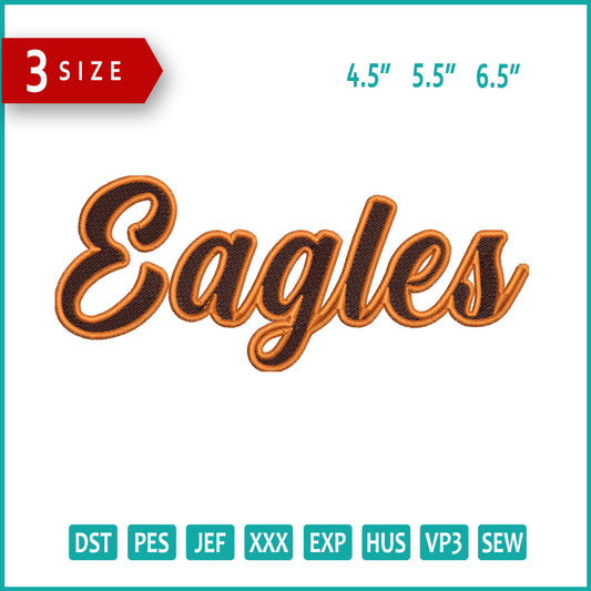 Eagles Embroidery Files - 3 Size's