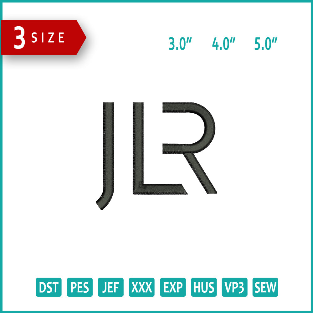 Jaguar Land Rover Logo Embroidery Design Files - 3 Size's