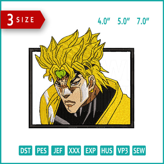Dio Brando v3 Embroidery Design Files - 4 Size's