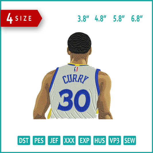 Curry NBA Embroidery Design Files - 4 Size's