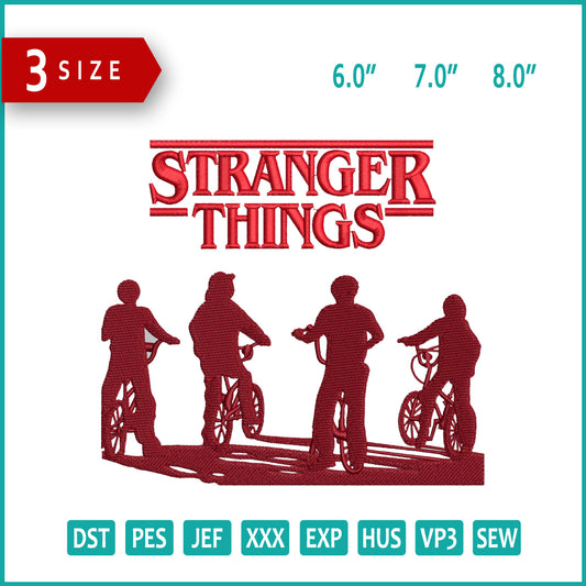 Stranger Things v6 Embroidery Design Files - 3 Size's