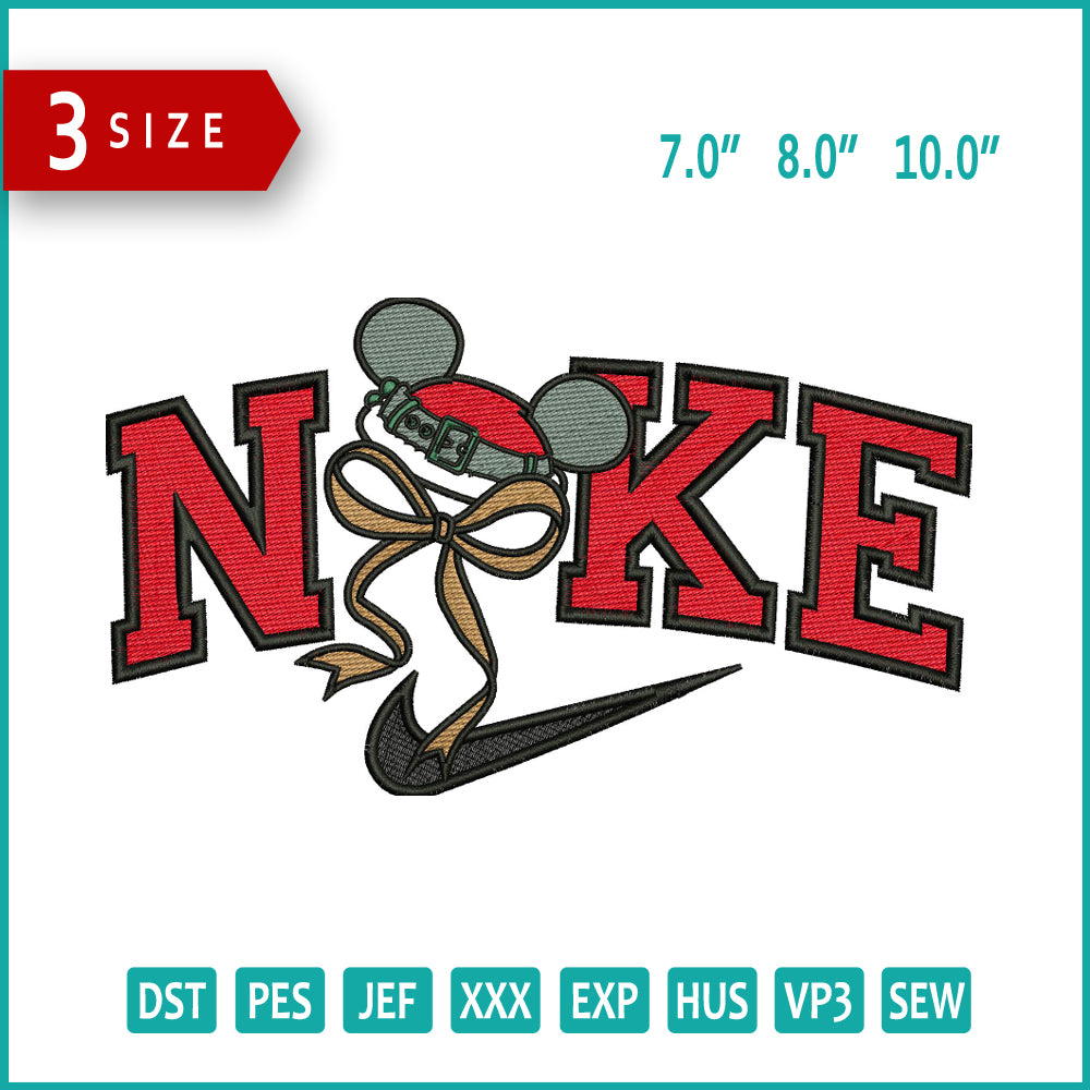 Nike Mickey Mouse Hat Embroidery Design Files - 3 Size's