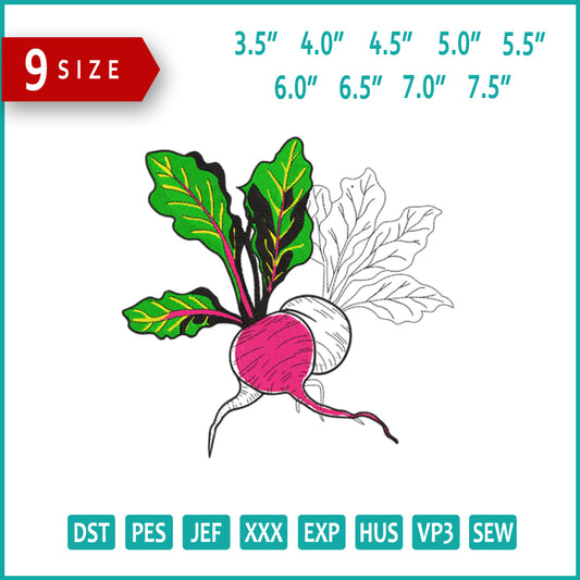 Bold Beetroot Embroidery Design Files - 9 Size's