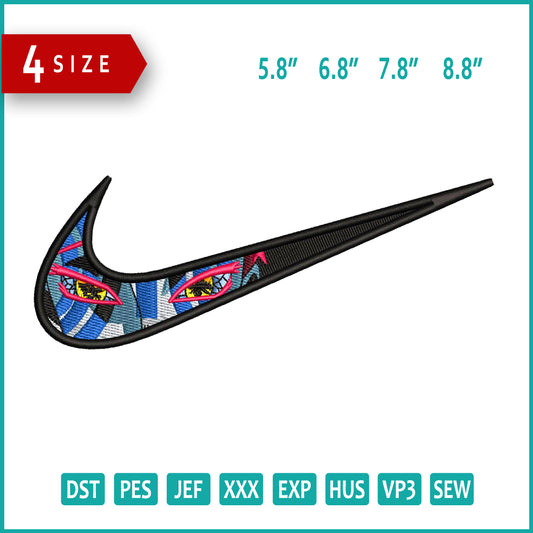 Akaza Swoosh Embroidery Design Files - 4 Size's