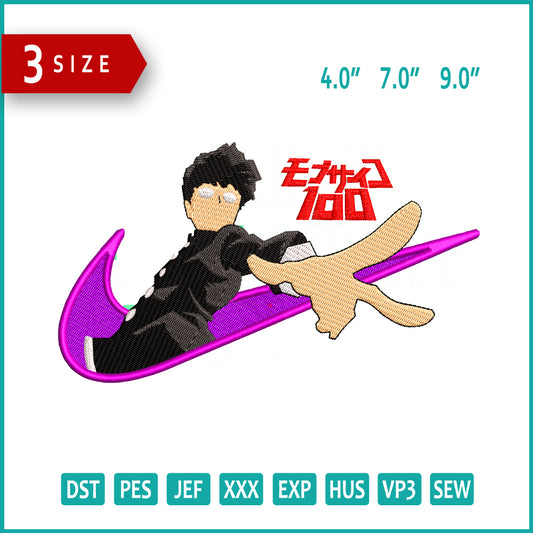 Mob Psycho 100 v2 Embroidery Design Files - 3 Size's