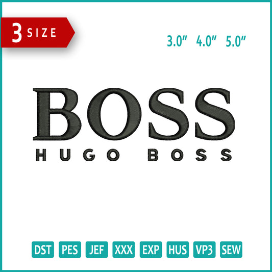 Hugo Boss Logo Embroidery Design Files - 3 Size's
