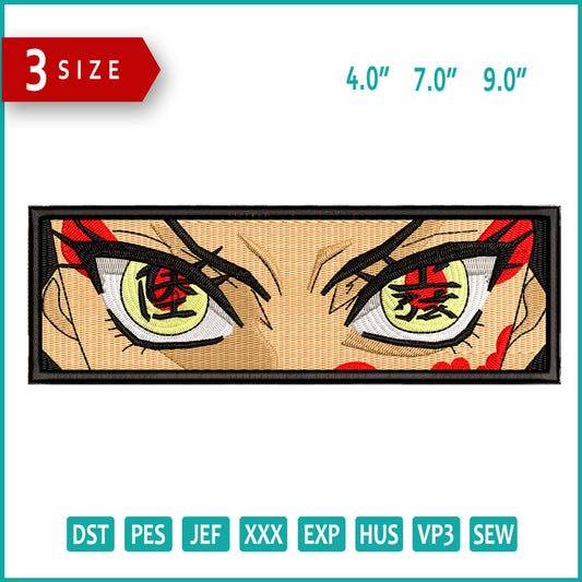 Daki Demon Eyes Embroidery Design Files - 4 Sizes