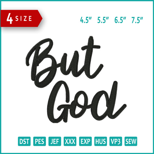 But God v2 Embroidery Design Files - 4 Size's