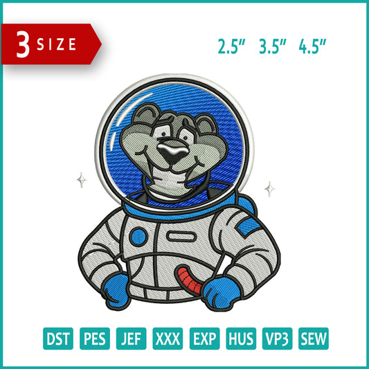 Bear Astronaut Embroidery Design Files - 3 Size's