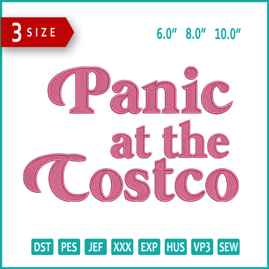 Panic at The Costco Embroidery Design Files - 3 Size's