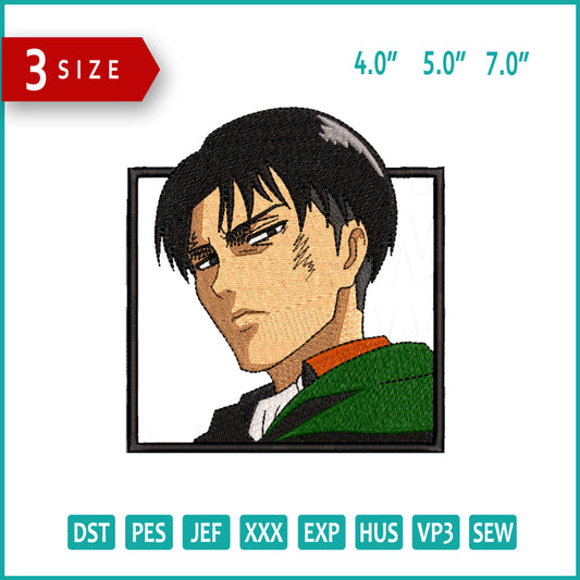 Levi Ackerman v6 Embroidery Design Files - 3 Size's