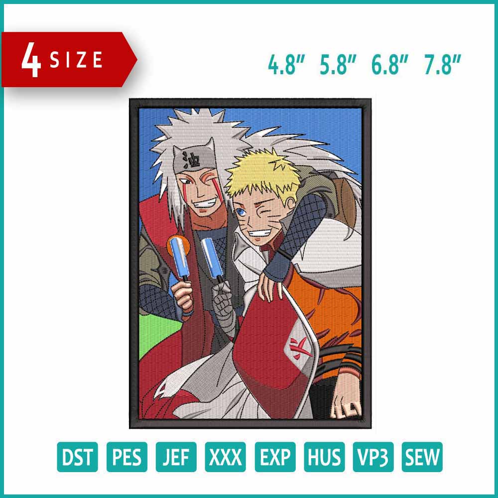 Jiraiya v2 Embroidery Design Files - 4 Sizes
