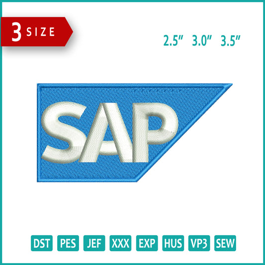 Sap Logo Embroidery Design Files - 3 Size's