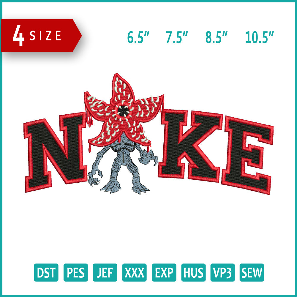 Nike Demogorgon Embroidery Design Files - 4 Size's