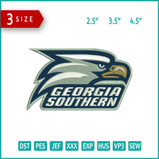 Georgia Southern Eagles Logo Embroidery Design Files - 3 Size's