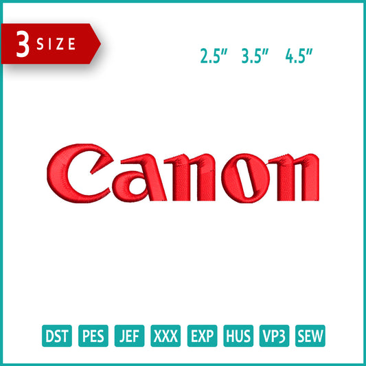 Canon Logo v2 Embroidery Files - 3 Size's