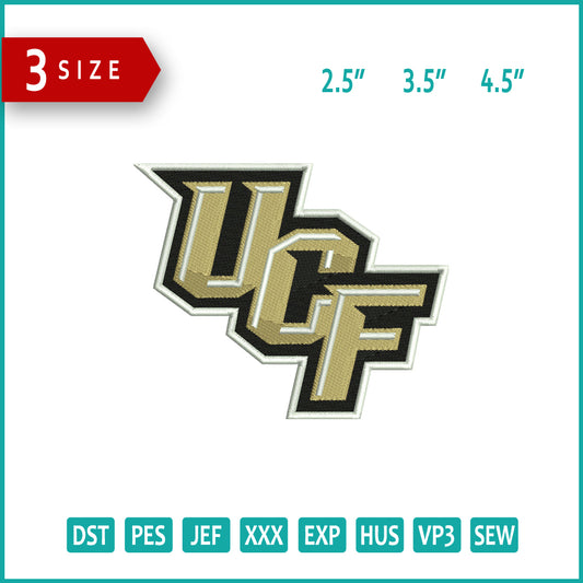 Central Florida Knights Logo Embroidery Design Files - 3 Size's