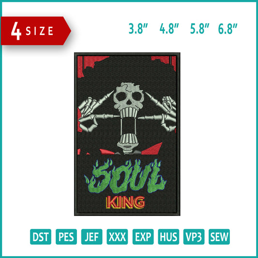 Soul King Embroidery Design Files - 4 Size's