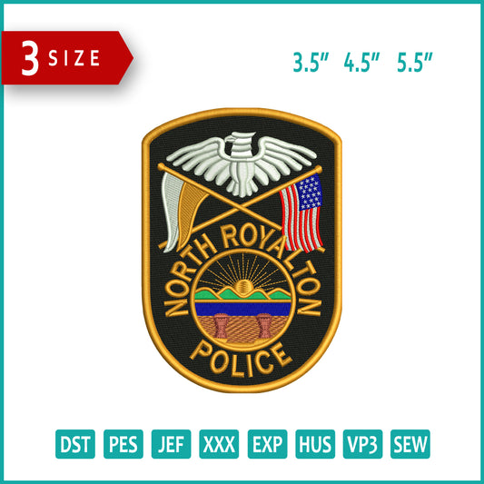 North Royalton Police Embroidery Design Files - 3 Size's