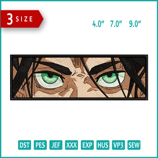 Eren Yeager Eyes Embroidery Design Files - 3 Size's