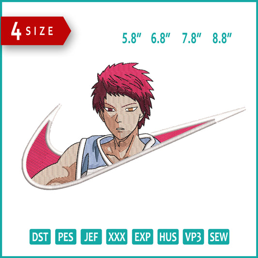 Seijuro Akashi Swoosh Embroidery Design Files - 4 Size's