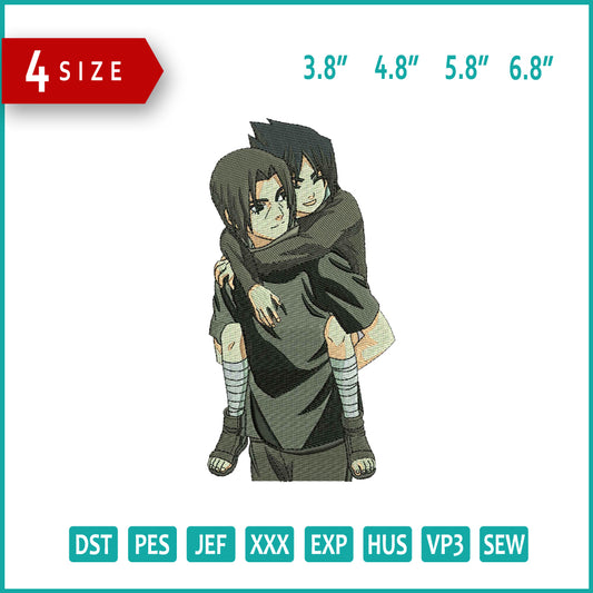 Itachi Sasuke Embroidery Design Files - 4 Size's
