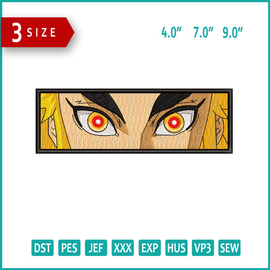 Kyojuro Rengoku Eyes Embroidery Design Files - 3 Size's