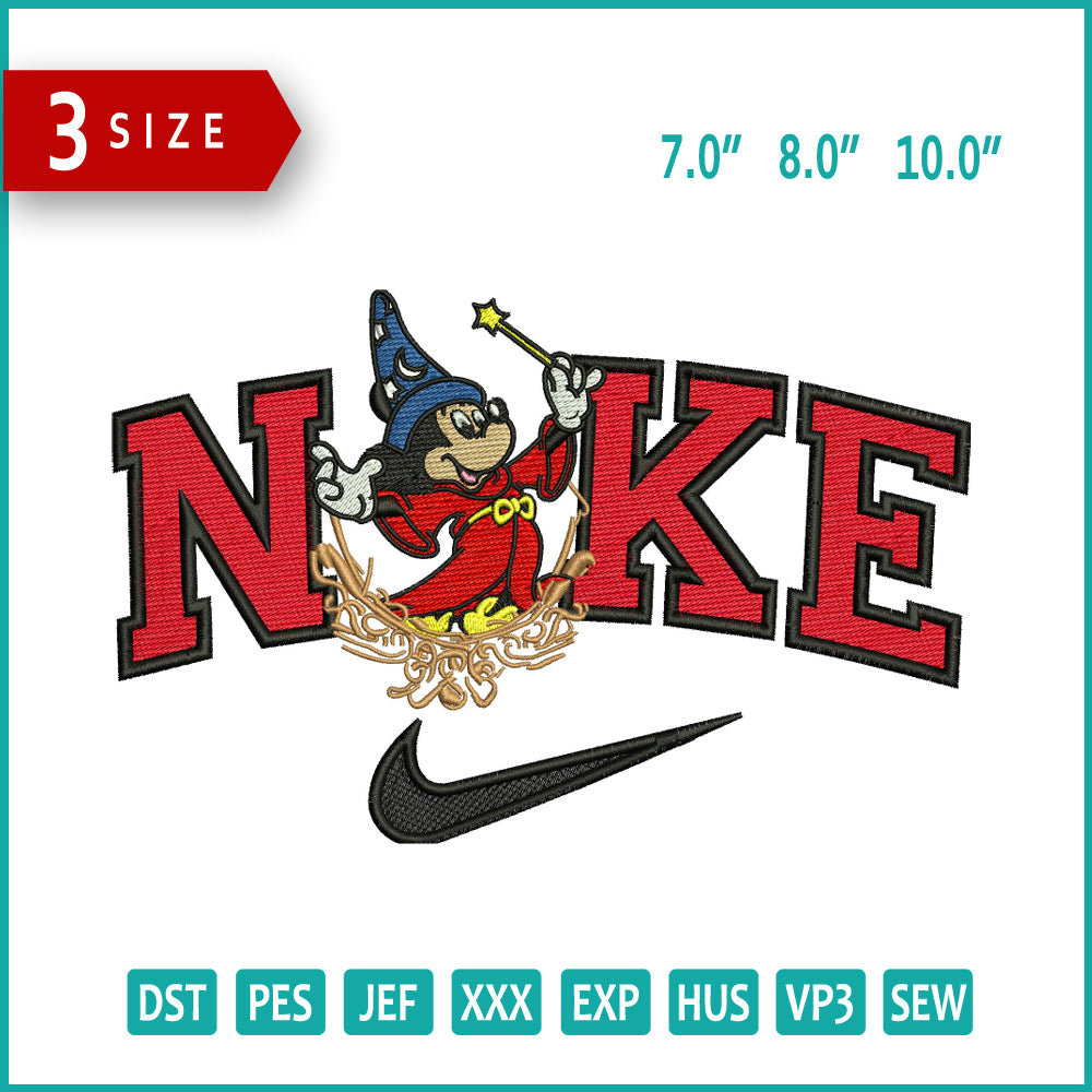 Nike Mickey Mouse v21 Embroidery Design Files - 3 Size's