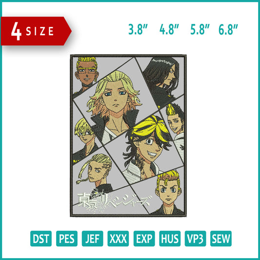 Tokyo Revengers All Embroidery Design Files - 4 Size's