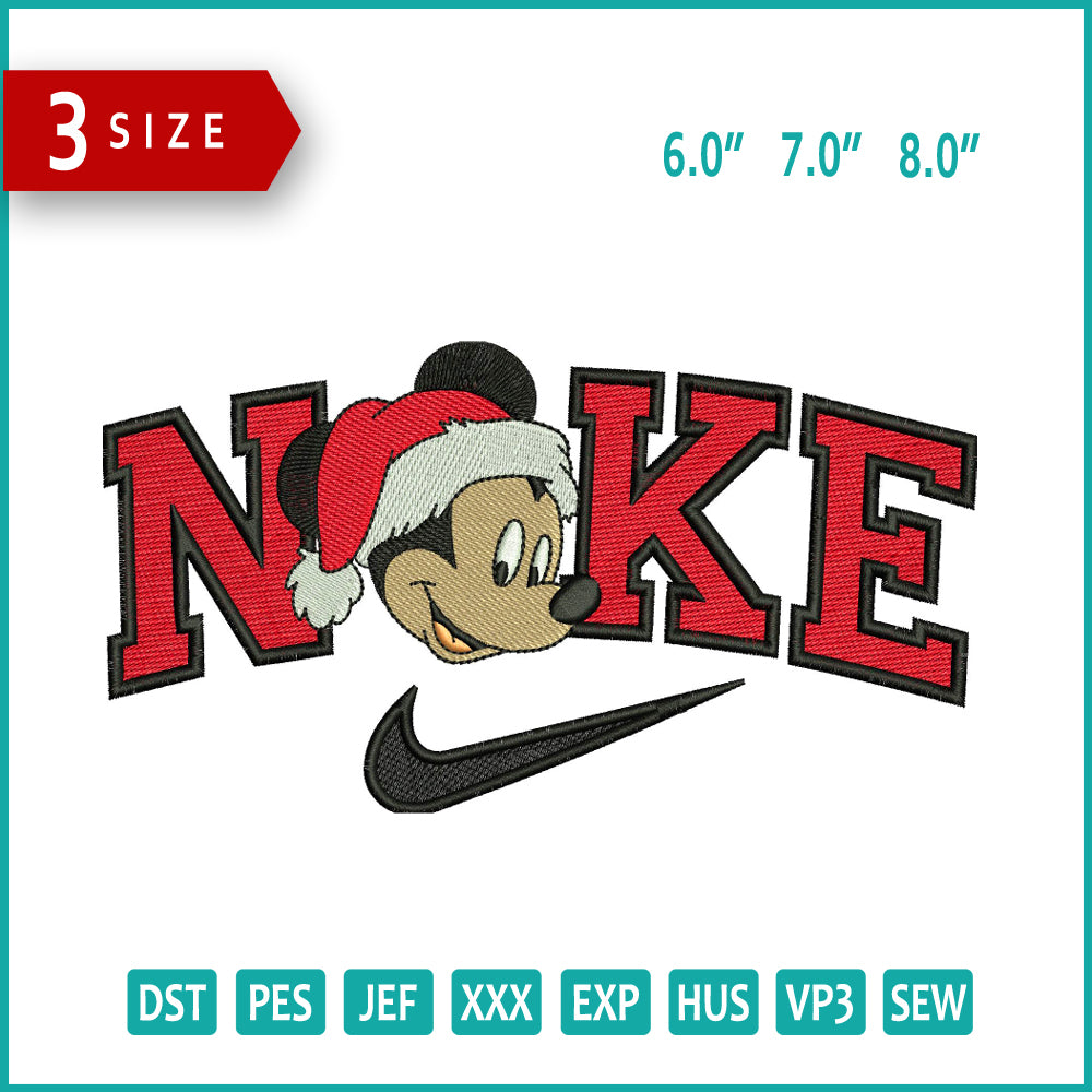 Nike Mickey Mouse v5 Embroidery Design Files - 3 Size's