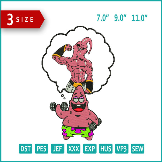 Patrick Star v4 Embroidery Design Files - 3 Size's