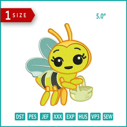Bee v5 Embroidery Design Files - 1 Size