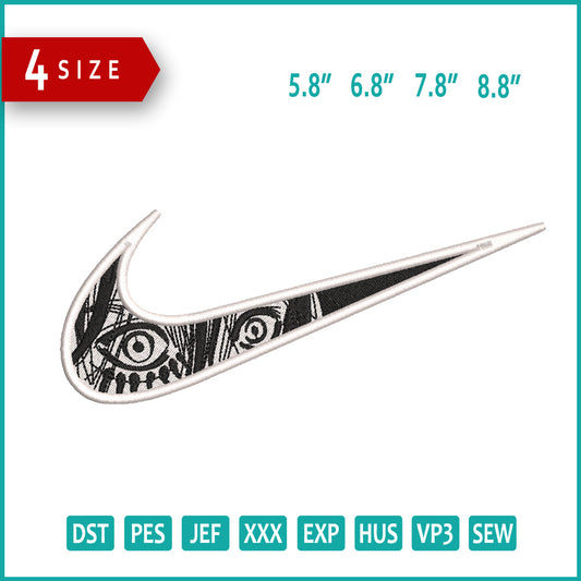 Eren Yeager Swoosh v2 Embroidery Design Files - 3 Sizes