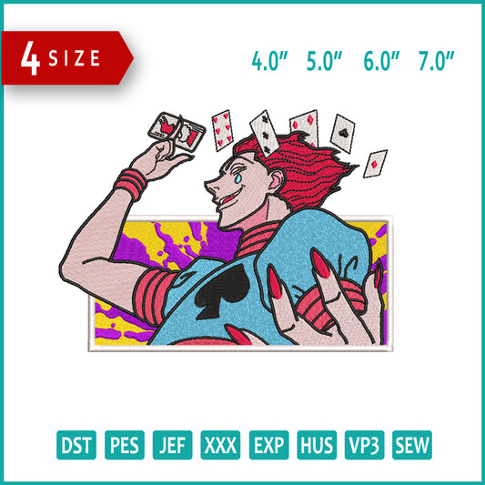 Hisoka v3 Embroidery Design Files - 4 Size's