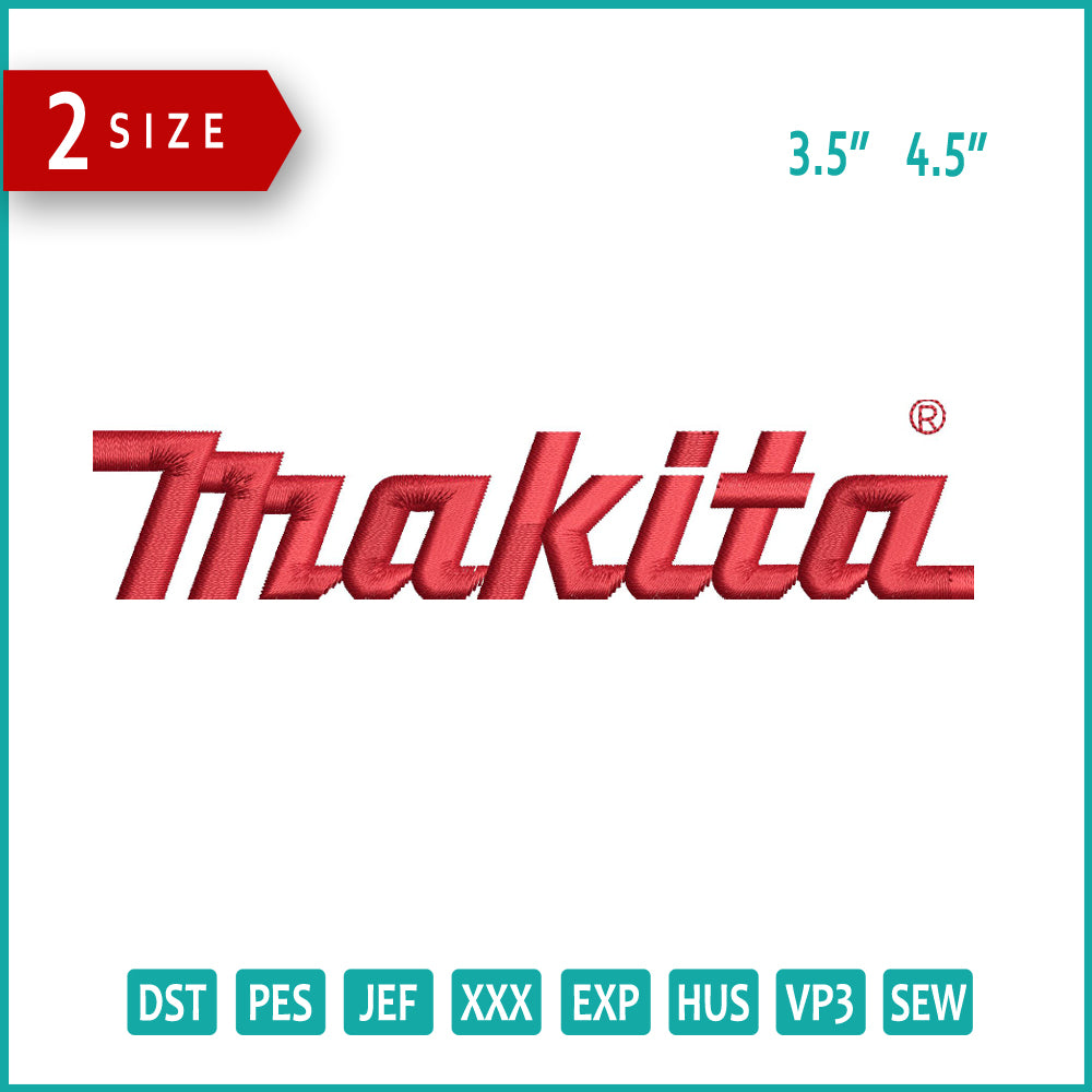 Makita Logo Embroidery Design Files - 2 Size's