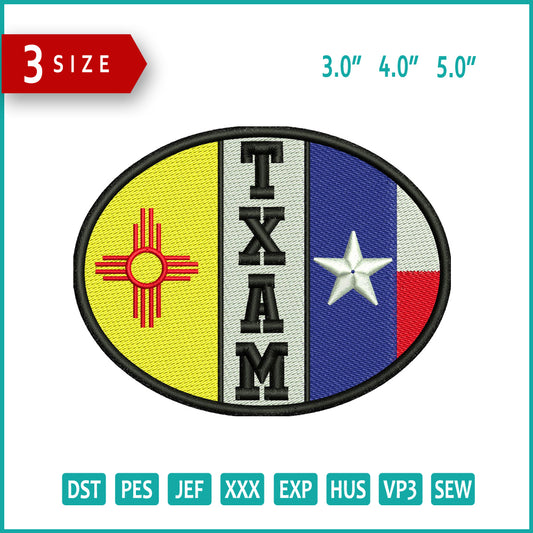 TXAM Embroidery Design Files - 3 Size's