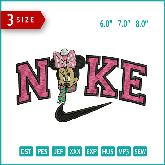 Nike Minnie Mouse v17 Embroidery Design Files - 3 Size's