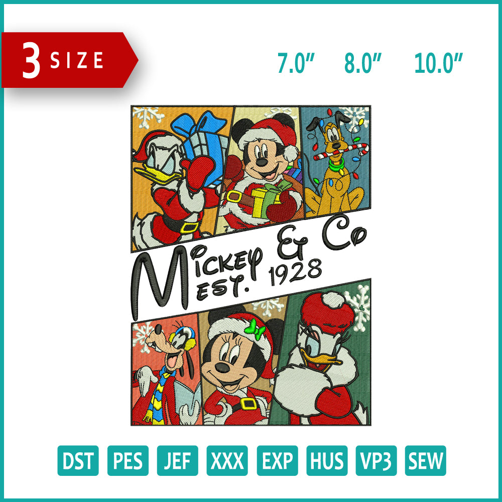 Mickey & Co Est 1928 Embroidery Design Files - 3 Size's