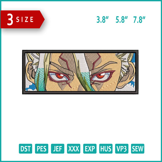 Senku Ishigami Eyes Embroidery Design Files - 3 Size's