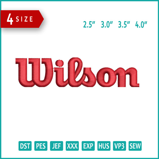 Wilson Embroidery Design Files - 4 Size's