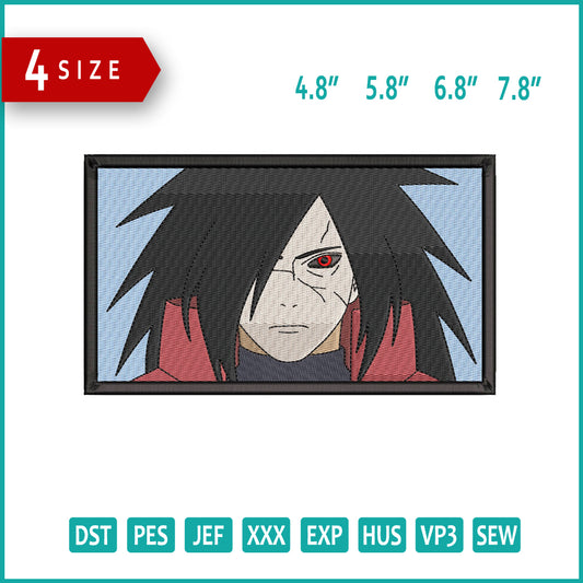 Madara Uchiha v2 Embroidery Design Files - 4 Size's