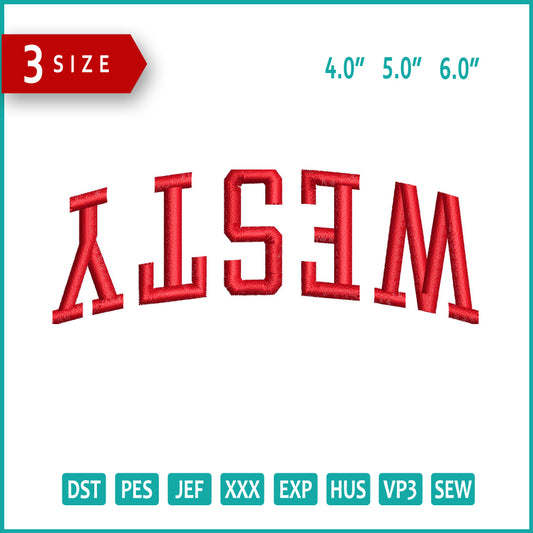 WESTY Embroidery Design Files - 3 Size's
